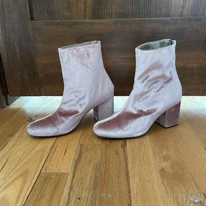 Pink Velvet Free People Booties